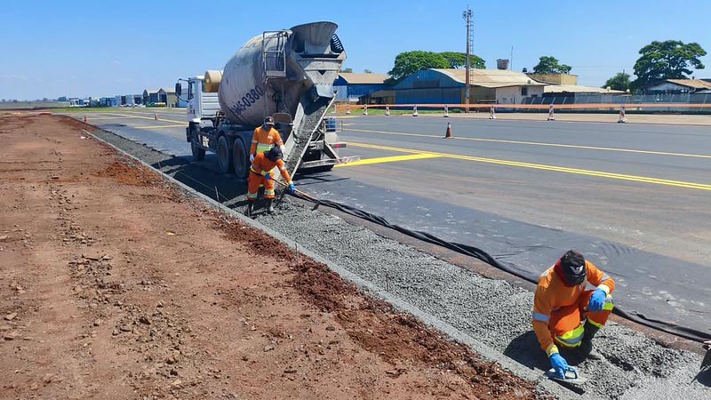 Foto  - Obras de modernização do Aeroporto de Americana avançam com reforma e melhoria do pátio de aeronaves
