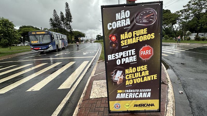 Prefeitura de Americana realiza campanha com foco no respeito às leis de trânsito